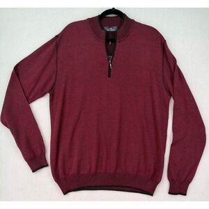 Montechiaro Men's XL Merino Wool Quarter Zip Sweater New 0489